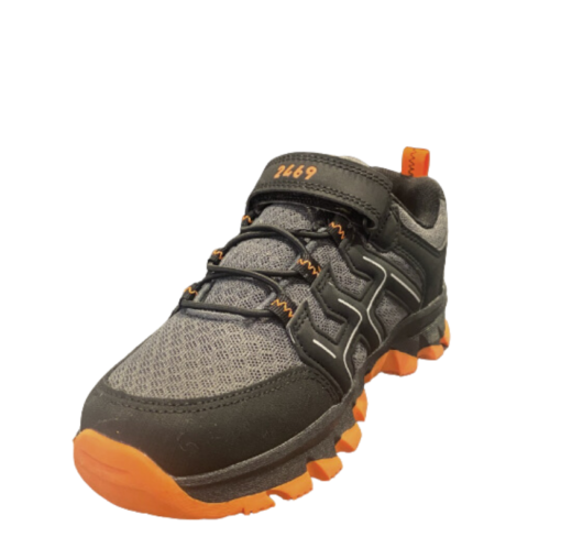 2469, Sneakers Waterproof, Dark Grey/Orange, Barn