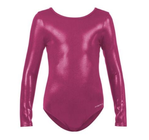 Fibra  Gym Leotard Basic Turndrakt, Lang arm, Rosa