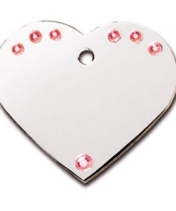 ID-MERKE Hjerte, Stort, m/rosa stener