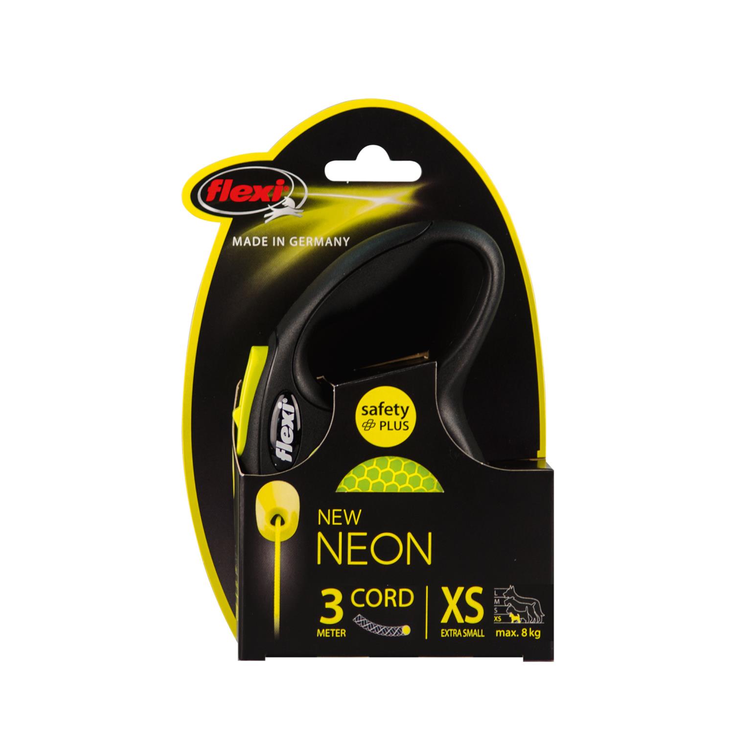 FLEXI Neon, Xs, 3m. Snor, Max. 8kg.