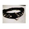 Lærhalsbånd "Glamour" 45cm, svart