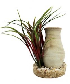 AKVARIEDEKOR, Leirurne med plastvekst , 14 cm