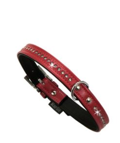 Halsband Art Leather Monte Carlo 1Rad Str. Rød 14Mmx32Cm