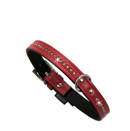 Halsband Art Leather Monte Carlo 1Rad Str. Röd 16M