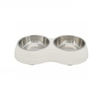 MATBAR Trixie, Melamin/Stål, 2x0.8L./Ø17cm. 40x7x22cm, Hvit