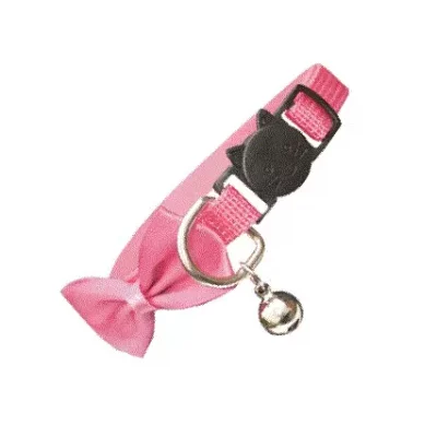 HALSBÅND Trine, m/sløyfe og snapplås, Rosa