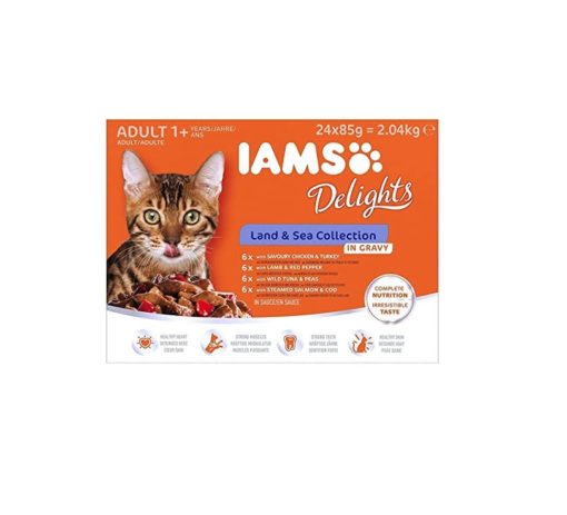 IAMS Delights, Land & Sea collection, in Gravy, 12x85g.