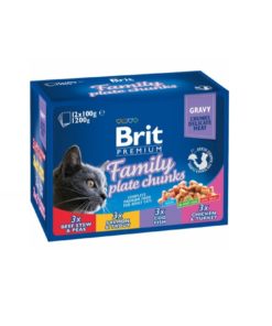 FAMILY PLATE Brit, Premium Cat Pouches, 12x100g.