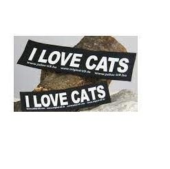 I LOVE CATS,  Large stickers 160x50mm, 2pkn