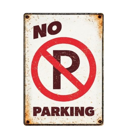 SKILT 'No Parking', Metall, 21x14,8cm.