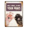 SKILT 'Wipe your paws', Metall, 21x14,8cm.
