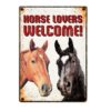SKILT 'Horse lovers welcome!', Metall, 21x14,8cm.