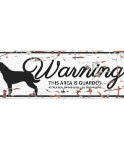 WARNING D&D, Skilt, Rottweiler, 40x13,5cm.