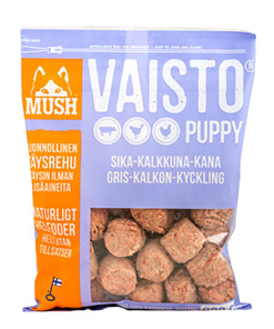 Mush Vaisto Puppy, Kalkun-Svin-Kylling (Lilla) 800 g/Kjøttboller