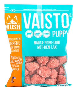 Mush Vaisto Puppy, Okse-Reinsdyr-Laks (Isblå) 800 g/Kjøttboller