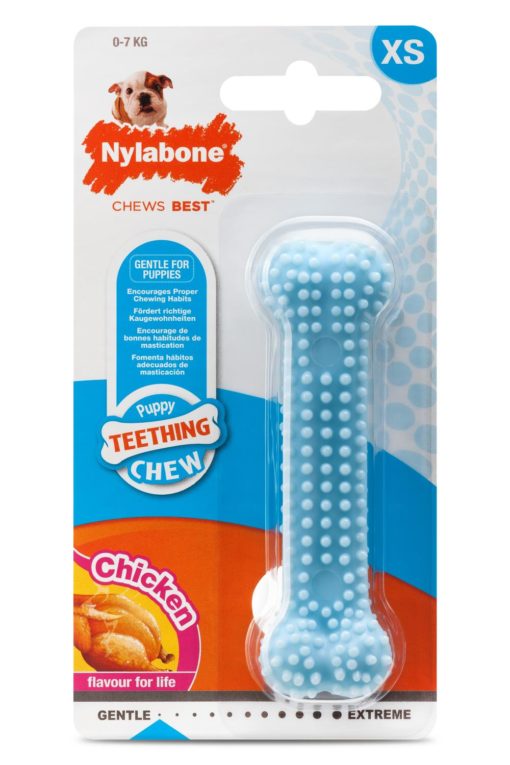 NYLABONE PUPPY Teething Denatal Chew, blå, XS