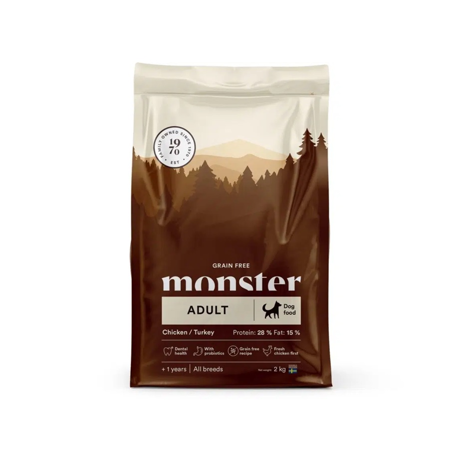 Monster Dog GF Adult All Breed Chick/turkey 2 kg