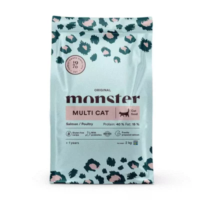 Monster Cat Orig. Multicat, Salmon/Poultry, 2kg.