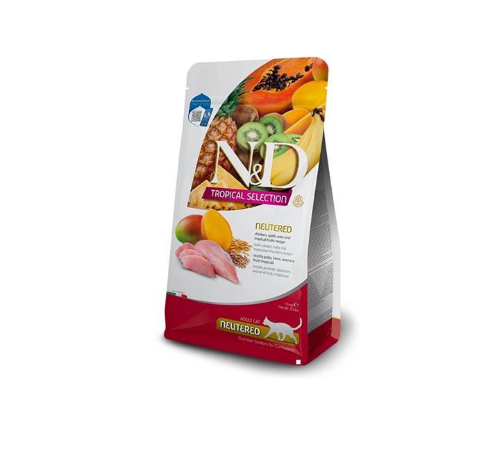 N&D Cat, Tropical, Chicken, Neutered Adult, 1,5kg.