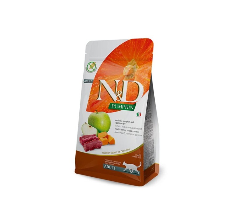 N&D Cat, Pumpkin, Venison & Apple, Adult, 1,5kg.