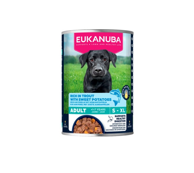 EUK WET, Adult Dogs, Trout W/Sweet Potatoes 400g.