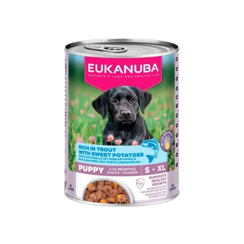 EUK WET, Puppies, Trout With Sweet Potatoes, 400g.