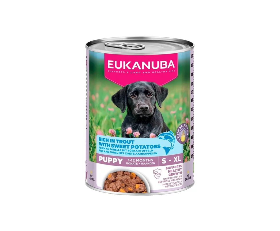 EUK WET, Puppies, Trout With Sweet Potatoes, 400g.