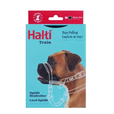 SNUTESELE Halti, Optifit, Sort, Medium, Hals: 42-54cm.