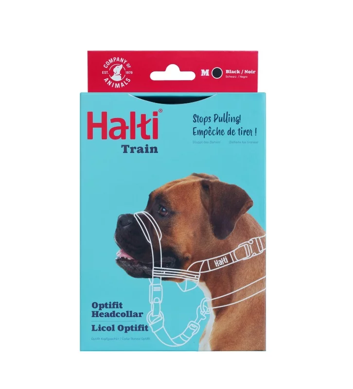 SNUTESELE Halti, Optifit, Sort, Medium, Hals: 42-54cm.