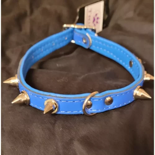 Halsbånd 'Punk' blå 12mm/25cm