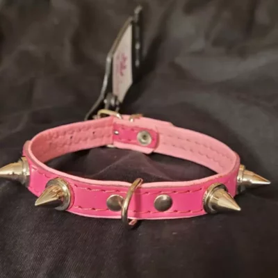 HALSBÅND 'Punk' 12mm/30cm, rosa