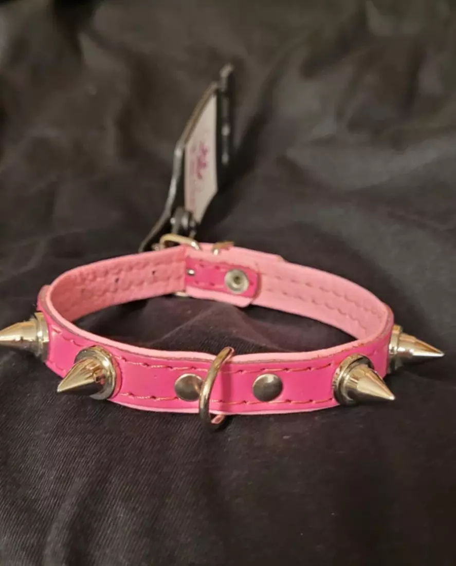 HALSBÅND Punk 14mm/40cm, rosa