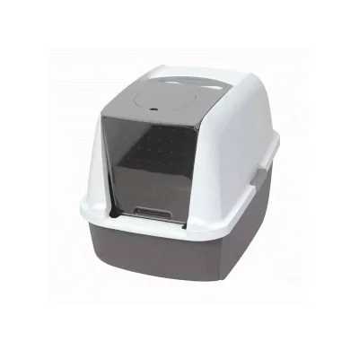JUMBO KATTETOALETT Catit, m/kullfilter, Grå/hv,it 56x42x44cm.