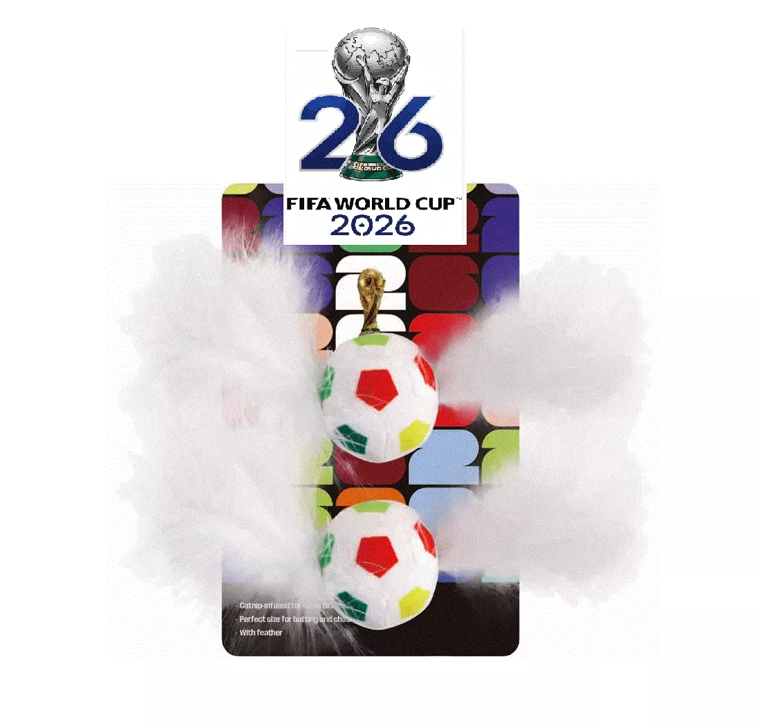 FOTBALL DUO Pawise, m/kattemynte, FIFA, 6x6x6cm.
