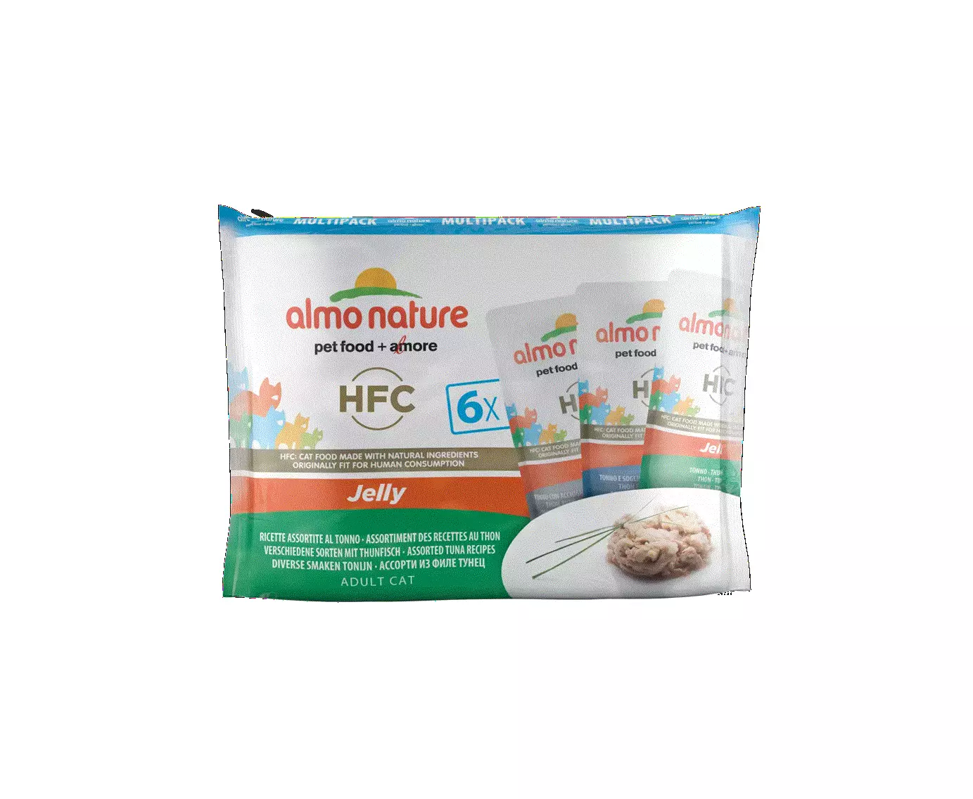 AN HFC Cat Multi Pack Jelly Tuna Mix Pouch 6x55 g