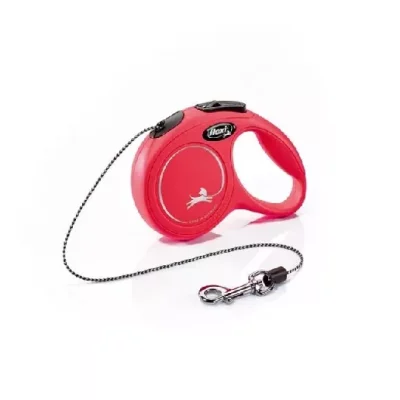 Flexi, New Classic, S, 5m. Line, Rød, Maks 12kg. Rullekobbel