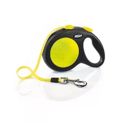 Flexi, New Neon, L, 5m, Band, Gul, Maks 50kg. Rullekobbel