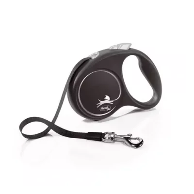 Flexi, Black Design, S, 5m, Band, Svart, Maks 15kg. Rullekobbel