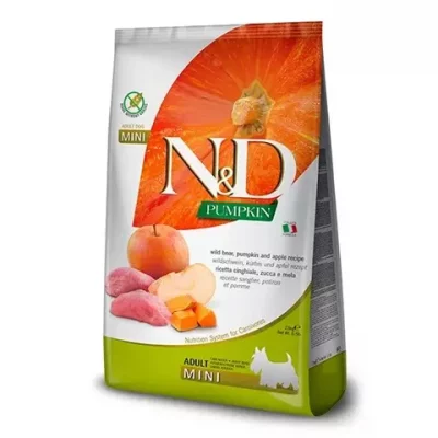 N&D Dog, Pumpkin, Wild Boar & Apple, Adult, Mini, 7kg.