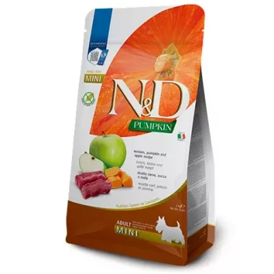 N&D Dog, Pumpkin, Venison & Apple, Adult, Mini, 2kg.