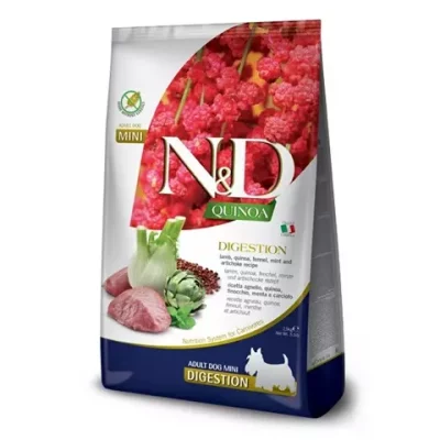 N&D Dog, Quinoa, Digestion, Lamb & Fennel, Adult Mini, 2,5kg.