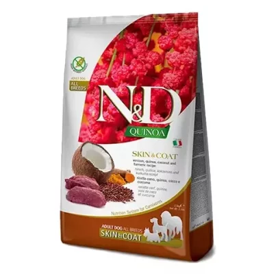 N&D Dog, Quinoa, Skin & Coat, Venison & Coconut, Adult Mini, 2,5kg.