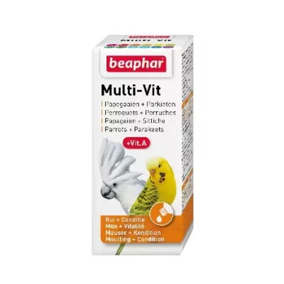 Beaphar Multi-Vit, Parakitt & Papegøyer, 20ml.