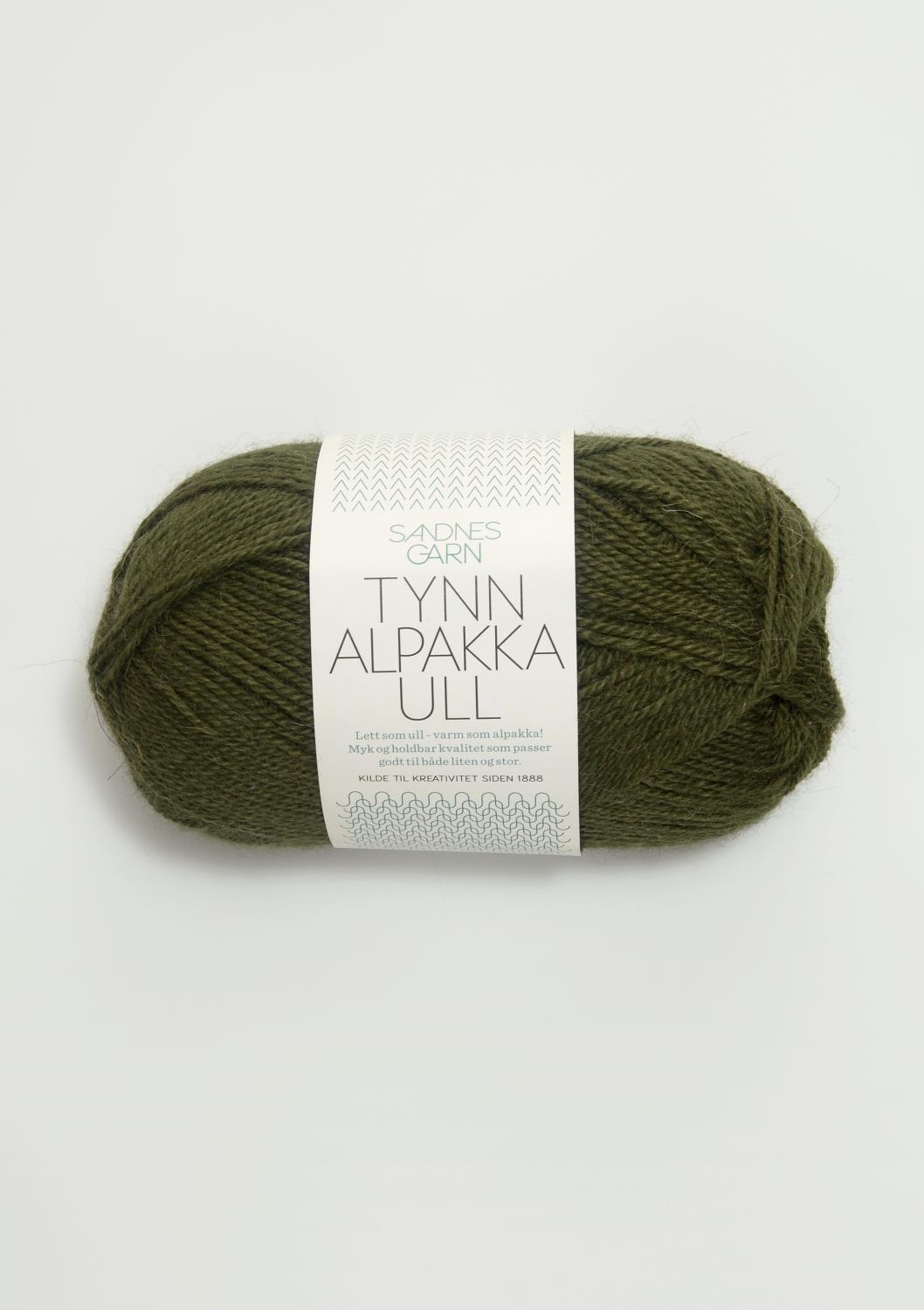 Tynn Alpakka Ull Sandnes 9573 - Mosegrønn