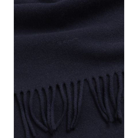Solid Wool Scarf Evening Blue
