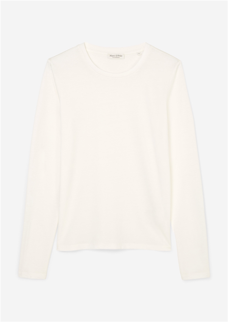 Marco Polo T-shirt Long Sleeve White Cotton