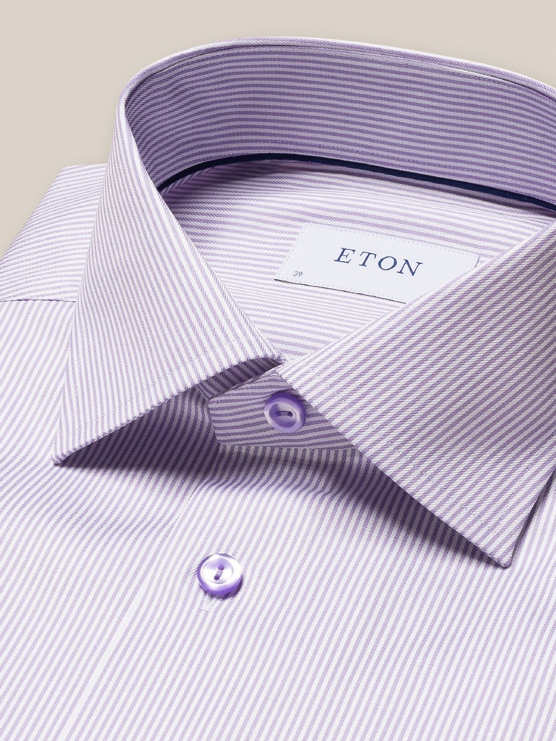 Eton Cotton Lyocell Stretch Purple