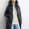 Long hooded down jacket