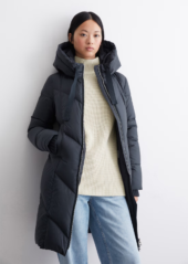 Long hooded down jacket