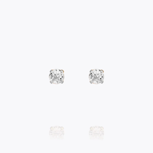 Mini Stud Earrings Rhodium